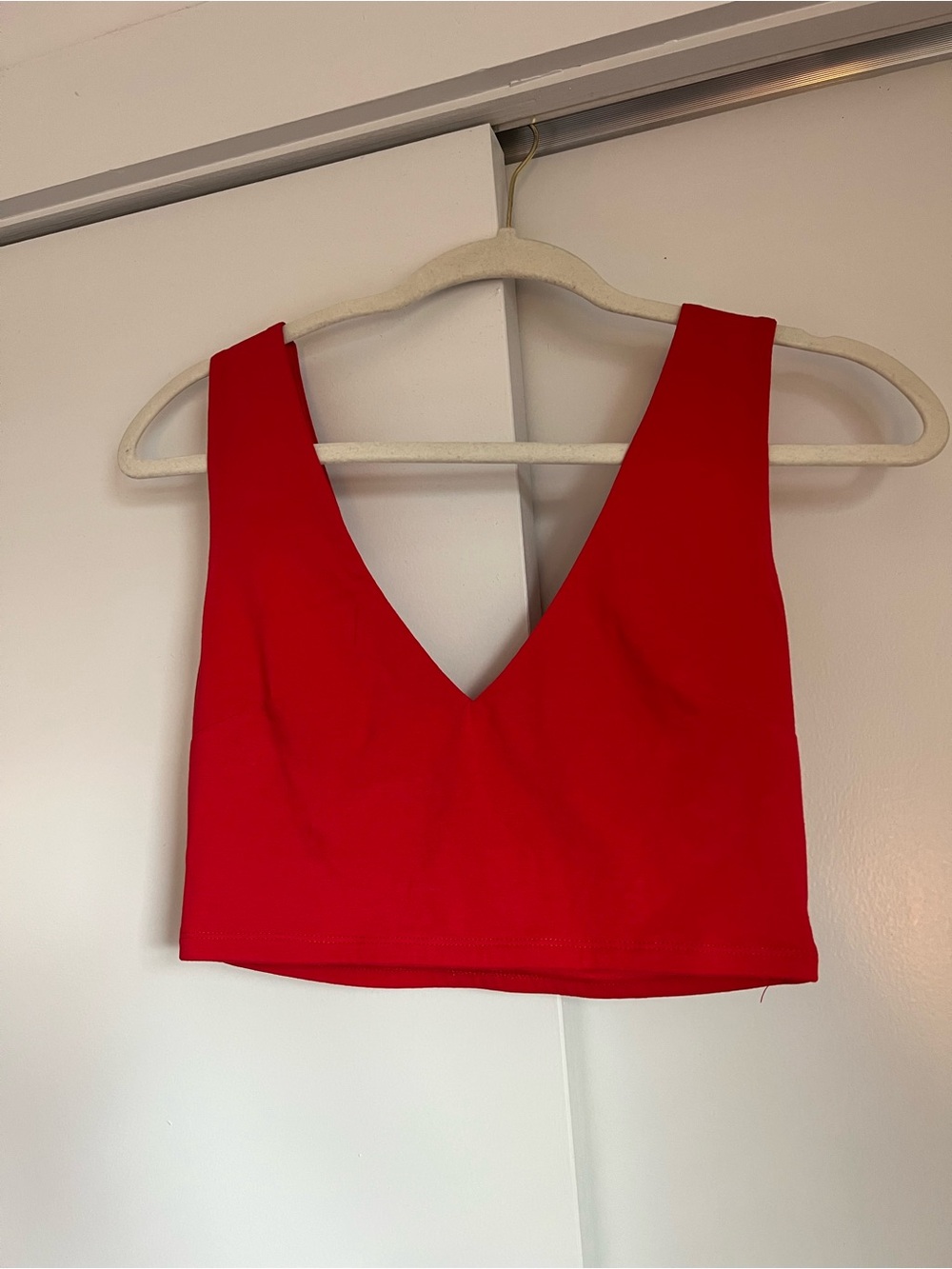 Showpo Red V-Neck Cropped Tank